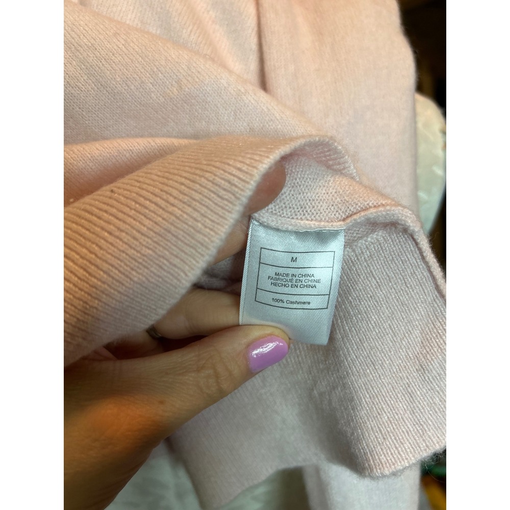 Quince Mongolian Cashmere Crewneck Sweater Light Pink Pullover Sz M - Picture 7 of 8